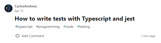 How to write tests with Typescript and jest